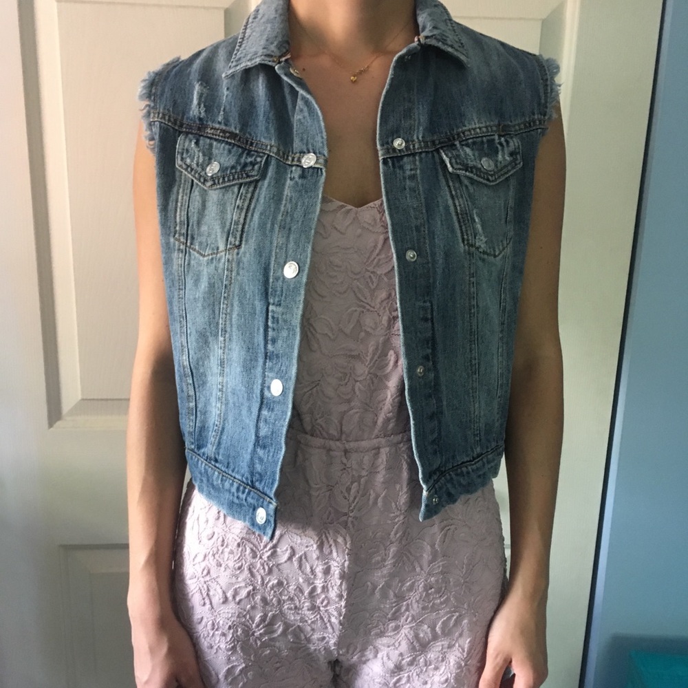 Distressed Denim vest